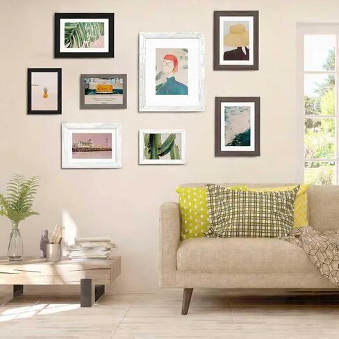 إطار صورة BAIJIALI مقاس 4x6 بنمط خشبي بني مع زجاج شبكي عالي الدقة، وعرض الصور 3.5x5 مع حصيرة أو 4x6 بدون حصيرة، وأشكال أفقية ورأسية للتركيب على الحائط والطاولة، 4 عبوات in Kuwait