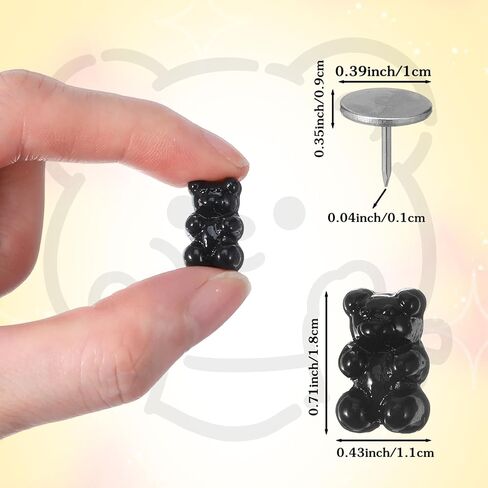 30PCS Cute Bear Push Pins, Fun Decorative Thumb Tacks for Cork Board Head Flatback Charms Decor, Office Decor, Classroom Decor, Home Decor in Saudi Arabia
