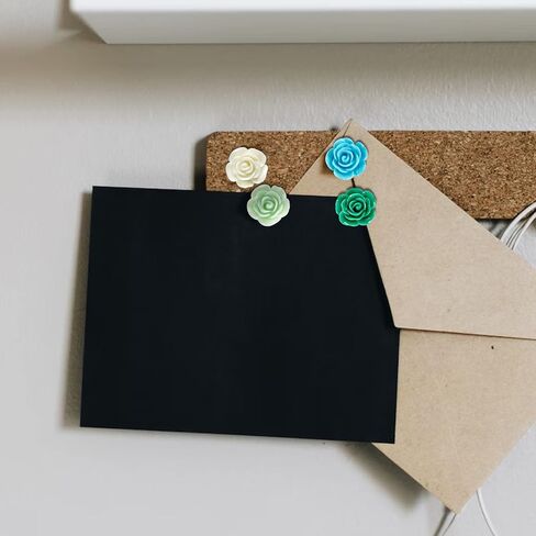 40 قطعة من دبابيس الدفع على شكل وردة ودبابيس إبهام وردية مزخرفة على شكل زهرة الفلين للوحة الإعلانات وخرائط الحائط وغيرها من مستلزمات وإكسسوارات المدارس المكتبية، الراتنج (أخضر)... in Kuwait