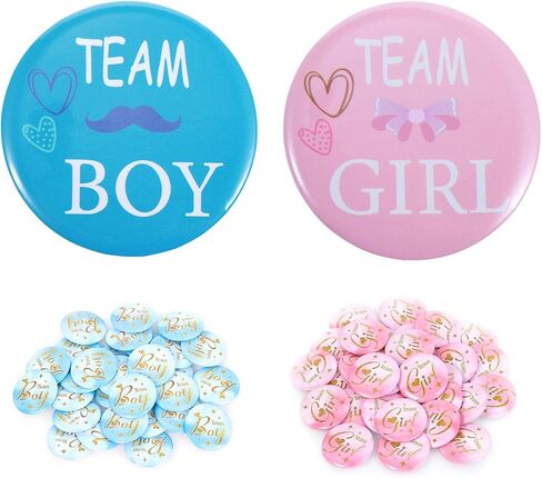 40 قطعة من دبابيس الكشف عن الجنس، دبابيس الفريق مقاس 1.8 بوصة للأولاد والبنات، أزرار وردية وزرقاء لاستحمام الطفل، هدايا حفلات إعلان الحمل in Kuwait