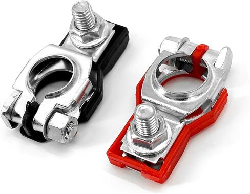 Battery Terminal Connectors for N-issan, Positive & Negative Top Post Battery Cable Ends with Plastic Bottoms Fit for Maxima Rogue Murano Sentra Replace 243407F000 243407F001 24340-7F000 (2PCS in Kuwait