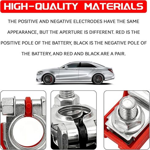 Battery Terminal Connectors for N-issan, Positive & Negative Top Post Battery Cable Ends with Plastic Bottoms Fit for Maxima Rogue Murano Sentra Replace 243407F000 243407F001 24340-7F000 (2PCS in Kuwait