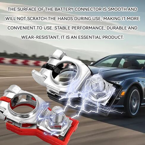 Battery Terminal Connectors for N-issan, Positive & Negative Top Post Battery Cable Ends with Plastic Bottoms Fit for Maxima Rogue Murano Sentra Replace 243407F000 243407F001 24340-7F000 (2PCS in Kuwait