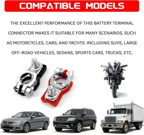 Battery Terminal Connectors for N-issan, Positive & Negative Top Post Battery Cable Ends with Plastic Bottoms Fit for Maxima Rogue Murano Sentra Replace 243407F000 243407F001 24340-7F000 (2PCS in Kuwait