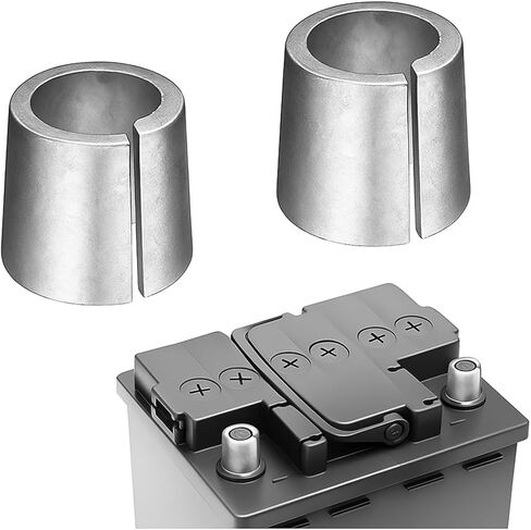 1Pair Car Battery Post Shims, Pure Lead Vehicle Negative & Positive Battery Terminal Shim Converters, Automotive Power Adapters Anode Cathode Sleeves, Universal for SUV RV Truck in Saudi Arabia