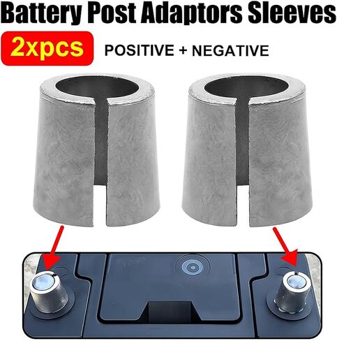1Pair Car Battery Post Shims, Pure Lead Vehicle Negative & Positive Battery Terminal Shim Converters, Automotive Power Adapters Anode Cathode Sleeves, Universal for SUV RV Truck in Saudi Arabia
