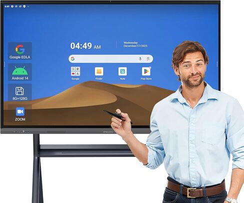 75" 4K Smart Board,Google EDLA Certified with 50MP AI Camera,40-Point Touch Digital Whiteboard,Android 14, 8+128GB,SmartBoard for Classroom Office Home（Wall Mount Included） (75 Inch) in Saudi Arabia