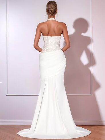 Sequin Prom Dress Long for Women Mermaid Bridesmaid Dresses 2026 Chiffon Pleated Formal Evening Gowns in Saudi Arabia