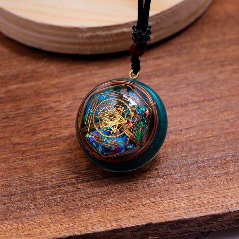 Da Piao Liang Sacred Geometry Orgone Pendant Necklace with Metatron's Cube & Mandala Design - SBB Copper Wire Energy Amulet, Black Adjustable 26-Inch Cord Chain for Spiritual Healing in Kuwait