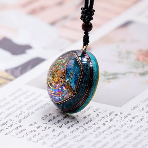 Da Piao Liang Sacred Geometry Orgone Pendant Necklace with Metatron's Cube & Mandala Design - SBB Copper Wire Energy Amulet, Black Adjustable 26-Inch Cord Chain for Spiritual Healing in Kuwait