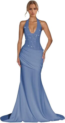 Sequin Prom Dress Long for Women Mermaid Bridesmaid Dresses 2026 Chiffon Pleated Formal Evening Gowns in Saudi Arabia