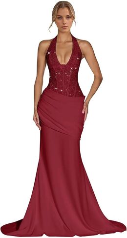 Sequin Prom Dress Long for Women Mermaid Bridesmaid Dresses 2026 Chiffon Pleated Formal Evening Gowns in Saudi Arabia