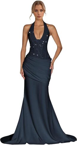Sequin Prom Dress Long for Women Mermaid Bridesmaid Dresses 2026 Chiffon Pleated Formal Evening Gowns in Saudi Arabia