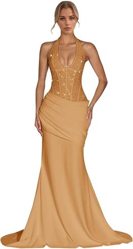 Sequin Prom Dress Long for Women Mermaid Bridesmaid Dresses 2026 Chiffon Pleated Formal Evening Gowns in Saudi Arabia