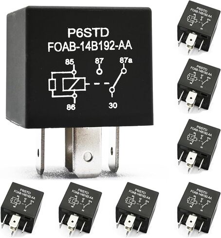8 Pcs P6Sdt Foab-14B192-Aa Relay, 40A 12Vdc 5 Pin Relay, OEM Replacement for F0Ab-14B192-Aa Compatible with Ford in Saudi Arabia