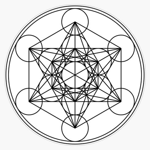 MAGNET Metatrons Cube Flower Of Life Sacred Geometry Magnetic Vinyl Sticker Decal Magnet 5" in Saudi Arabia