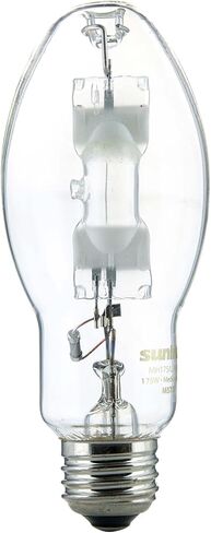 Sunlite 03655-SU MH175/U/MED M57 Metal Halide Lamp, 175 Watts, Probe Start, Medium Base (E26), ED17, 10,000 Hours Life, 14000 Lumen, Clear Finish, 4000K in Saudi Arabia