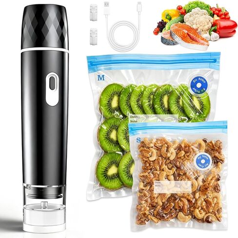 Vacuum sealer For Food,Compact Vacuum Sealer Machine (Vacuum Sealer + 10 Reusable Vacuum Bags,Cordless Handheld Vacuum Sealer,Portable Food Sealer for Meal Prep, Freezer Storage in Saudi Arabia