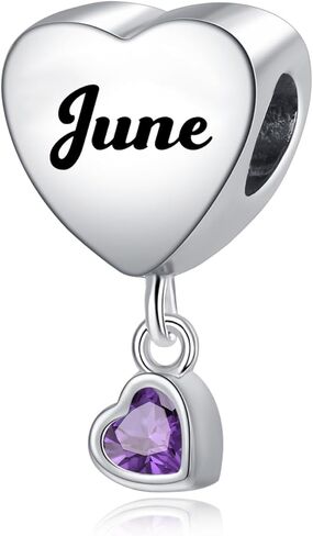 TCHYUN Monthlyly Flower Heart Charm 12 Birthstone Bead Compatible with Pandora Bracelet Necklace Birthday Gift for Her in Saudi Arabia