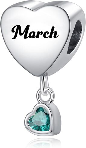 TCHYUN Monthlyly Flower Heart Charm 12 Birthstone Bead Compatible with Pandora Bracelet Necklace Birthday Gift for Her in Saudi Arabia