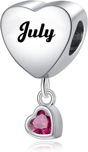 TCHYUN Monthlyly Flower Heart Charm 12 Birthstone Bead Compatible with Pandora Bracelet Necklace Birthday Gift for Her in Saudi Arabia