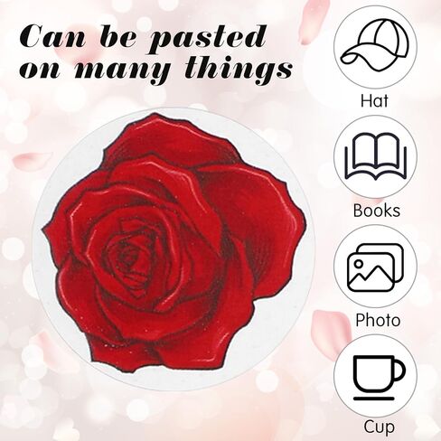 Red Rose Stickers (128-Pack) - 1-Inch Round Floral Decals for Scrapbooking, Party Invitations, Laptops, Phones & Water Bottles in Saudi Arabia