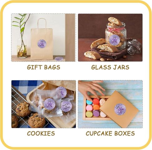 50pcs Purple Happy 50th Birthday Stickers, 50th Birthday Thank You Stickers, Pearl Cheers to 50 Years Labels for Women, Women Birthday Party Favors in Saudi Arabia