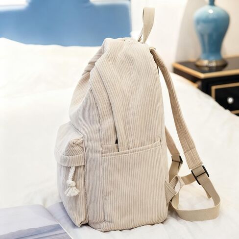 سروال قصير حقيبة السفر المرأة خمر عارضة Kawaii لطيف الجمالية غامض رقيق أفخم الصوف حقيبة الظهر Daypack (أبيض) in Kuwait