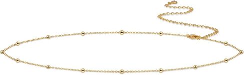 سلاسل الخصر ascomy للنساء 14k مطلية بالذهب 2pcs سلاسل الجسم الطبقات اللؤلؤ الكوبي الأقمار الصناعية الخرز حبل عملة القلب قلادة حزام البطن سلاسل الجسم قابل للتعديل بيكيني مجوهرات الجسم للنساء الفتيات في سن المراهقة in Kuwait