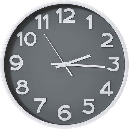 ساعة حائط صامتة غير موقوتة تعمل بالبطارية، تناظرية داخلية، طراز بسيط، حركة كوارتز حديثة، قرص ثلاثي الأبعاد سهل القراءة ديكور للمنزل/المكتب/غرفة المعيشة/غرفة النوم/المطبخ (أبيض-ذهبي، 12 بوصة) in Kuwait