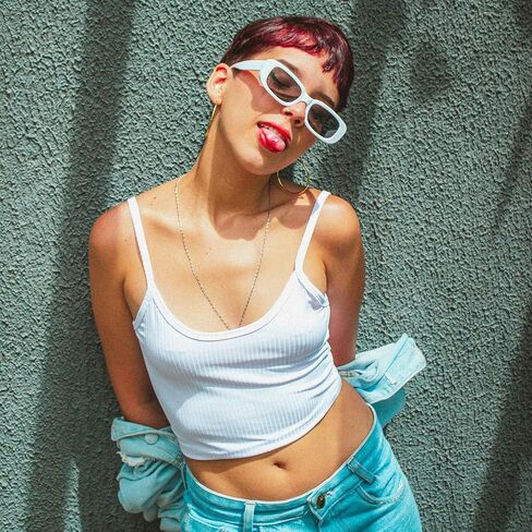 48 قطعة 14 جرام من حلقات اللسان الجراحية المصنوعة من الفولاذ المقاوم للصدأ وقضبان اللسان المستقيمة وقضبان ثقب المجوهرات اللطيفة للنساء المتوهجة في لون الحلوى الداكن وحلقة اللسان 16 مم in Kuwait