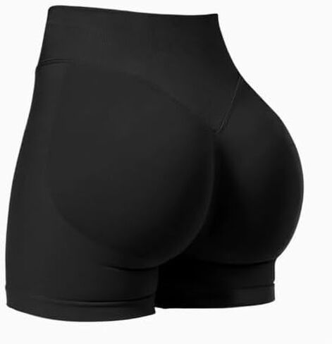 Women Seamless Workout Impact Shorts - Scrunch Butt Lifting Gym Biker Shorts Tummy Control Moisture Wicking in Saudi Arabia