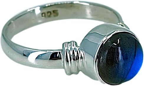 Navya Craft Labradorite Ring for Women, Natural Labradorite Gemstone Ring 925 Sterling Silver, Handmade Dainty Boho Promise Ring, November Birthstone Jewelry, Minimalist Stacking Ring Gift for Her in Saudi Arabia