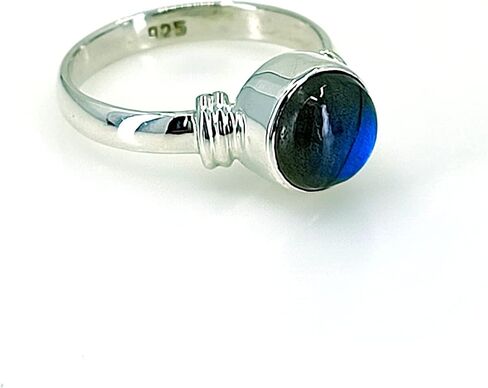 Navya Craft Labradorite Ring for Women, Natural Labradorite Gemstone Ring 925 Sterling Silver, Handmade Dainty Boho Promise Ring, November Birthstone Jewelry, Minimalist Stacking Ring Gift for Her in Saudi Arabia