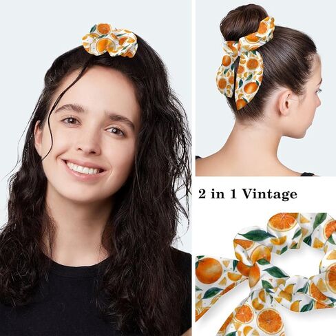 Scrub Caps Women, Surgical Caps with Buttons, Ponytail Nurse Hat, Bouffant Scrub Hats with Hair Scrunchy Adjustable, Orange Cute Cartoon Fruit Pastorable Vintage Lovely in Kuwait