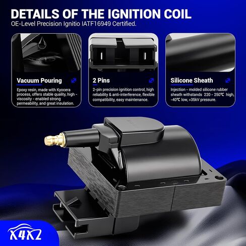 DG470 High Performance Ignition Coil Compatible with Ford F-150/F-250/F-350/Ranger/Taurus/Mustang, Lincoln Town Car, Mercury Sable/Cougar, Mazda 7.5L 5.8L 5.0L 3.8L Outboard Engine Boat in Saudi Arabia