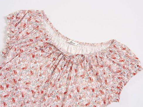 Loemes Women Summer Crewneck Babydoll Tops Cute Peplum Casual Short Sleeve Loose Fit Flowy Blouses 2026 in Saudi Arabia