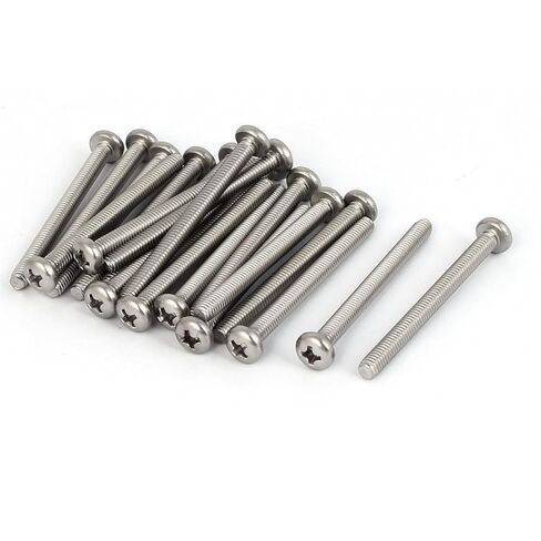 Uxcell M6x18mm 316 الفولاذ المقاوم للصدأ فيليبس عموم رئيس آلة مسامير فضية اللون 10 قطع in Saudi Arabia