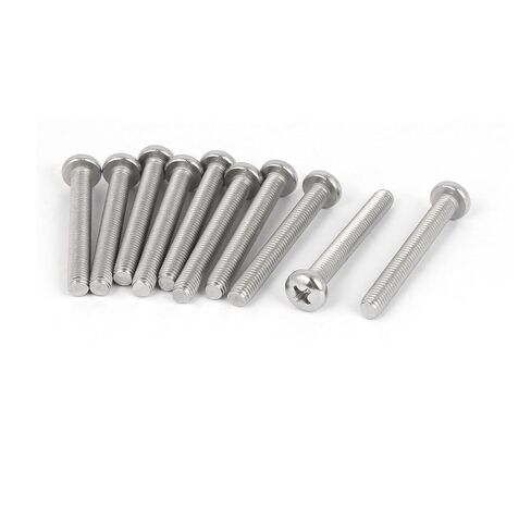 Uxcell M6x18mm 316 الفولاذ المقاوم للصدأ فيليبس عموم رئيس آلة مسامير فضية اللون 10 قطع in Saudi Arabia