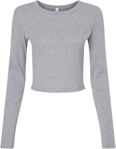 Women's Long Sleeve Micro Rib T-Shirt by BELLA + CANVAS in Saudi Arabia