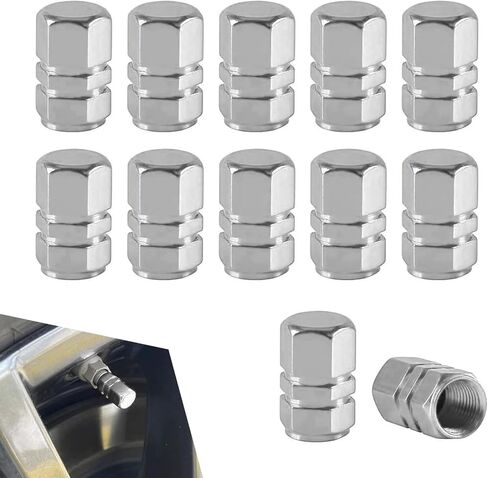 12PCS Car Tire Valve Stem Cap Cover, Aluminum Alloy Tire Valve Stem Caps, Auto Valve Cover with Internal Rubber Gasket, Dustproof Hexagon Shape Tire Air Cap, Universal for More Car (Pink) in Saudi Arabia