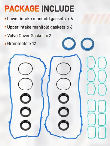 Valve Cover Intake Manifold Gasket Set Compatible with Chrysler 200 300, Jeep Cherokee Wrangler, Dodge Challenger Charger, Ram ProMaster 1500 2500 3.6L V6 VS50805R 5184596AE in Saudi Arabia