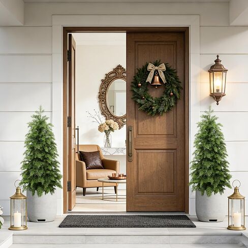 3ft Artificial Cedar Topiary Trees,Real Touch Cedar Tree Faux Plants Potted UV Resistant Evergreen Tree for Outdoor Indoor Door Garden Farmhouse Home Decoration in Saudi Arabia
