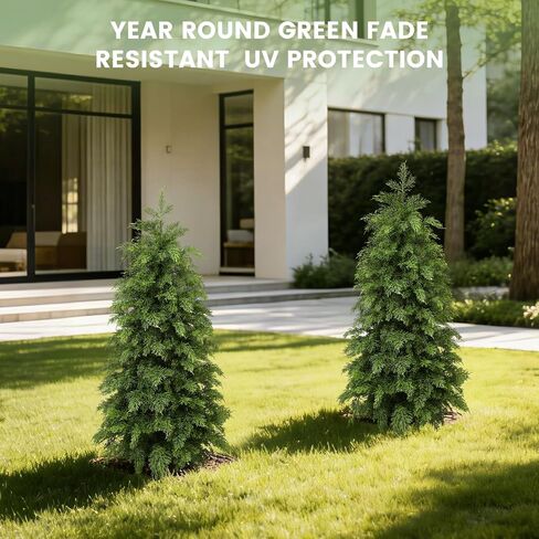 3ft Artificial Cedar Topiary Trees,Real Touch Cedar Tree Faux Plants Potted UV Resistant Evergreen Tree for Outdoor Indoor Door Garden Farmhouse Home Decoration in Saudi Arabia