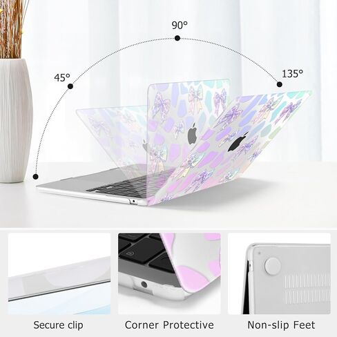 MOSISO Compatible with MacBook Air 13 inch Case 2026 2025 2024-2022 M4 A3240 M3 A3113 M2 A2681, Plastic Hard Shell&Keyboard Cover&Screen Protector for MacBook Air 13.6 inch Case, Gradient Bowknots in Saudi Arabia