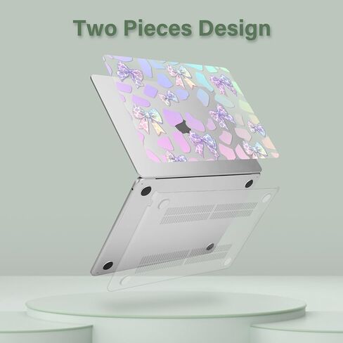 MOSISO Compatible with MacBook Air 13 inch Case 2026 2025 2024-2022 M4 A3240 M3 A3113 M2 A2681, Plastic Hard Shell&Keyboard Cover&Screen Protector for MacBook Air 13.6 inch Case, Gradient Bowknots in Saudi Arabia