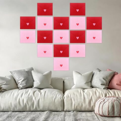 Eaasty 16 Pcs Large Valentine's Day Love Envelopes with Card and Tape Valentines Day Wall Decoration Gifts Cards DIY Letter Photo Background for His Her Anniversary Romantic in Saudi Arabia