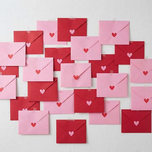Eaasty 16 Pcs Large Valentine's Day Love Envelopes with Card and Tape Valentines Day Wall Decoration Gifts Cards DIY Letter Photo Background for His Her Anniversary Romantic in Saudi Arabia