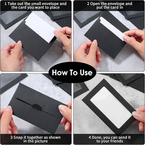 120 Pcs Window Gift Card Envelopes 3.9 x 2.4 Inch Credit Cards Size Black Giftcard Sleeves Bulk Blank Mini Business Invitation Cards Envelopes for Christmas Thanksgiving Gifts Wedding Favors in Saudi Arabia