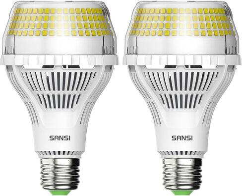 SANSI 250W لمبة إضاءة LED مكافئة، 4000 لومن E26 لمبة LED بتقنية السيراميك، A19 5000K لمبة إضاءة نهارية غير قابلة للتعتيم، عمر 22 عامًا، لمبة إضاءة موفرة للطاقة 25 وات للمكتب المنزلي in Saudi Arabia
